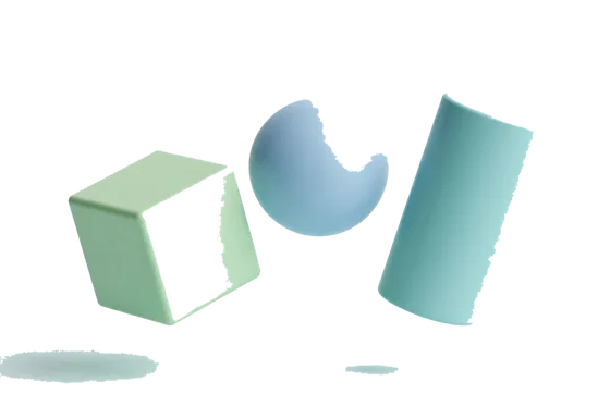 3D geometric shapes volume illustration
